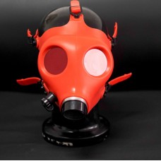 (FE01-R)Quality latex rubber half head conquer red gas mask fetish hood accessory breathing control equipment latex fetish wear (FE01-R)Quality latex rubber half head conquer red gas mask fetish hood accessory breathing control equipment latex fetish wear